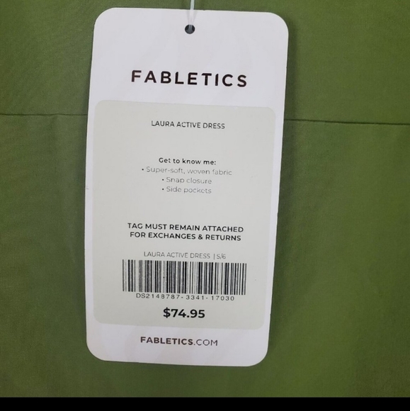 Fabletics Laura Active Dress Small Olive Bodysuit Gym Pickleball Casual NEW READ - Picture 6 of 6